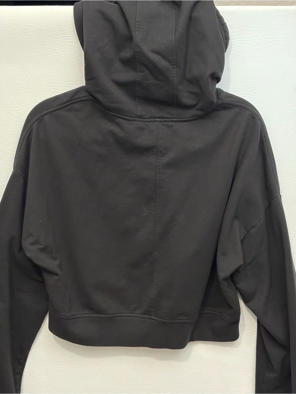 Guess Black Cropped Athletic Hoodie Bell Sleeve XS - Picture 5 of 8